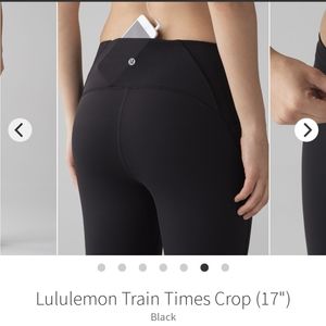 Lululemon Train Times crop, Black size 6